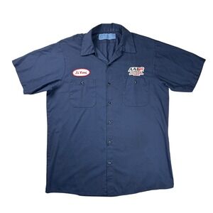 Cintas ComfortFLEX Navy Work Shirt Mens Large "Ja'Karri" Automotive Patch